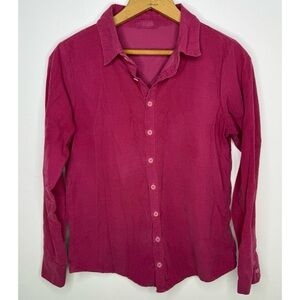 CP SHADES Dark Magenta Corduroy Button Down Shirt